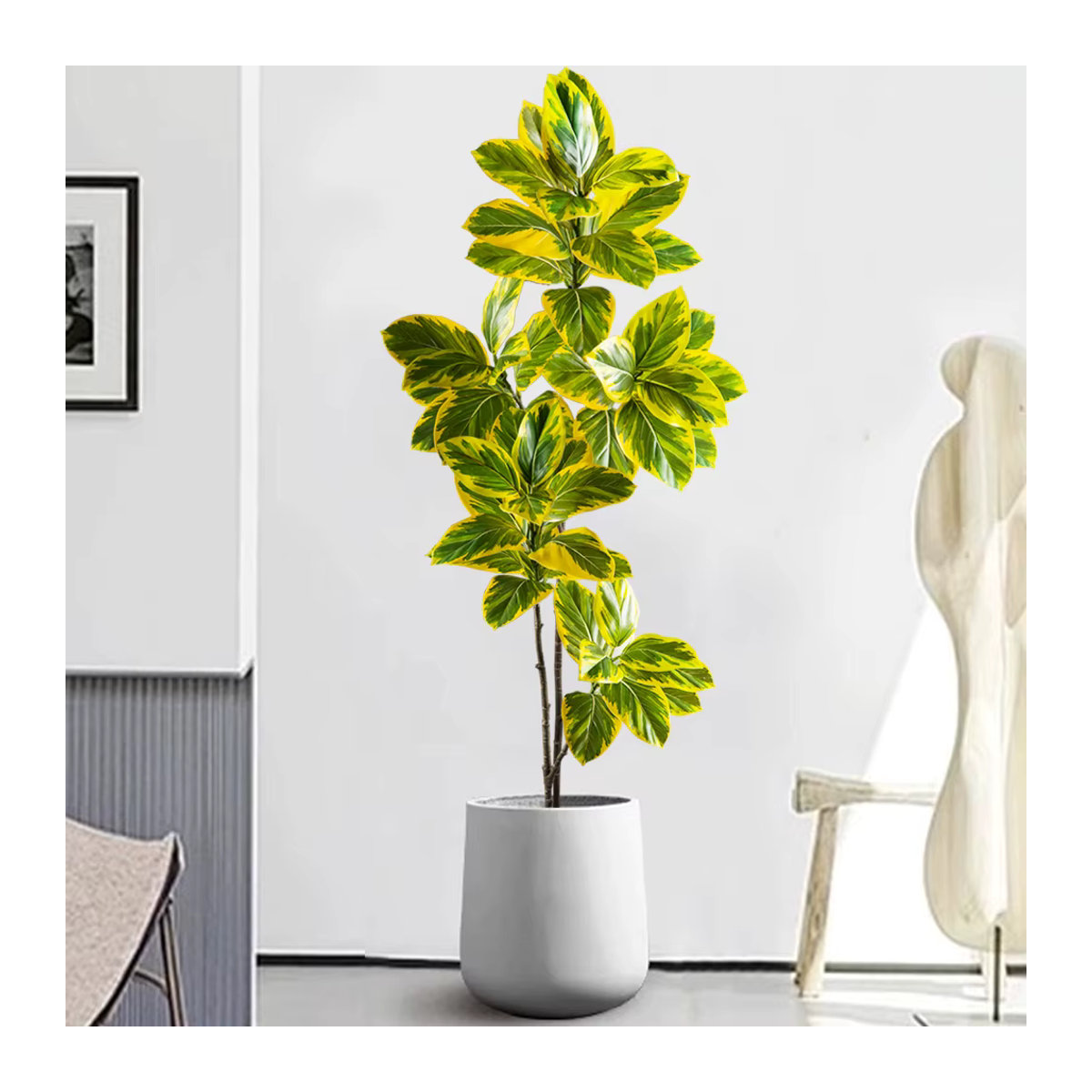 Künstlicher Banyan-Baum von Kmitang in Grün, künstliche Ficus-Pflanze für Zuhause, Büro oder Hochzeitsdekoration, Höhe: 70 cm bis 130 cm - Bild 2