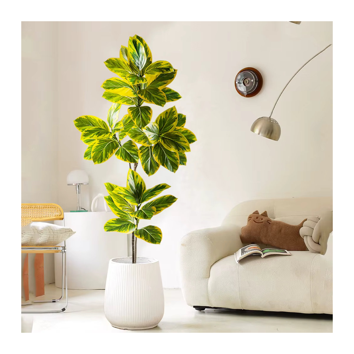 Künstlicher Banyan-Baum von Kmitang in Grün, künstliche Ficus-Pflanze für Zuhause, Büro oder Hochzeitsdekoration, Höhe: 70 cm bis 130 cm - Bild 4