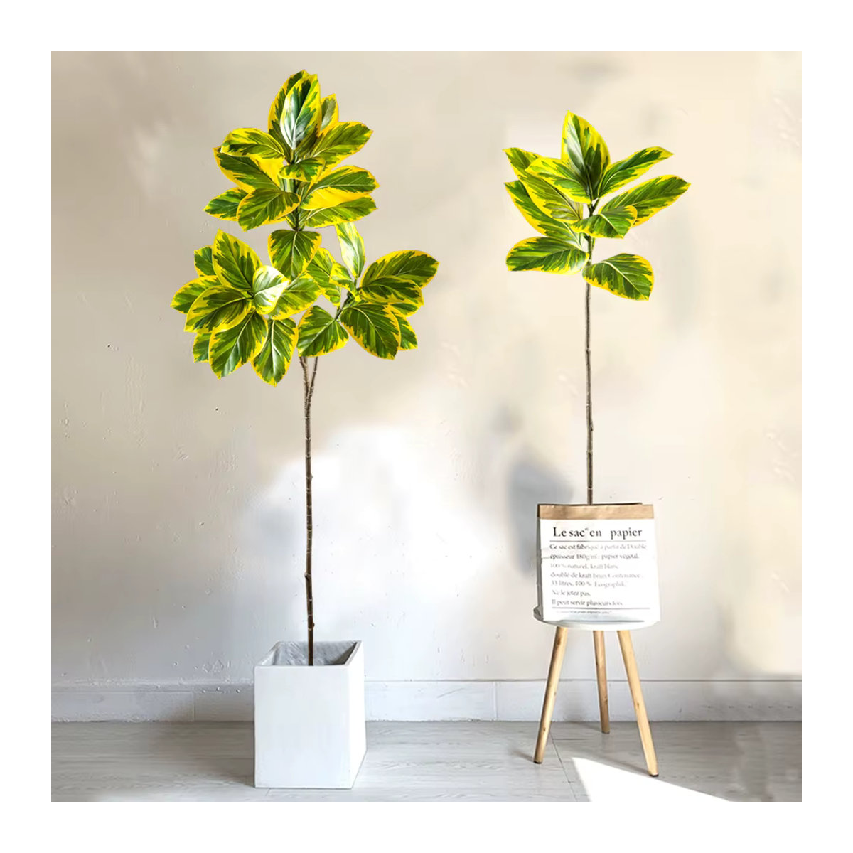 Künstlicher Banyan-Baum von Kmitang in Grün, künstliche Ficus-Pflanze für Zuhause, Büro oder Hochzeitsdekoration, Höhe: 70 cm bis 130 cm - Bild 5