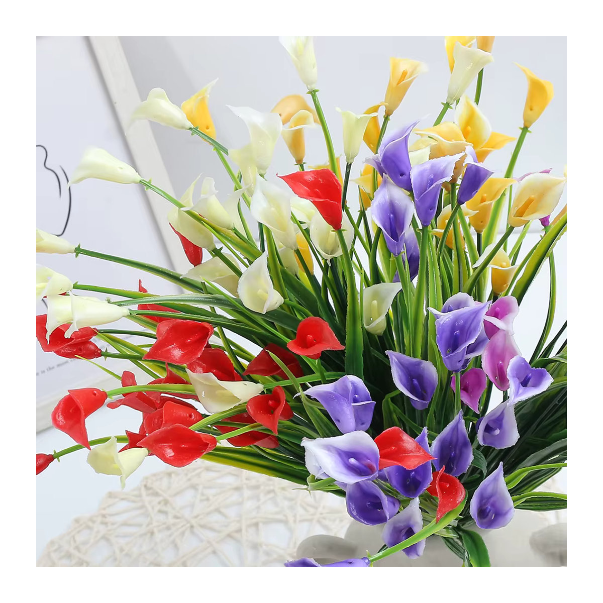 Künstlicher Calla-Lilien-Blumenstrauß in Rose Red, Höhe: 33 cm - Bild 2