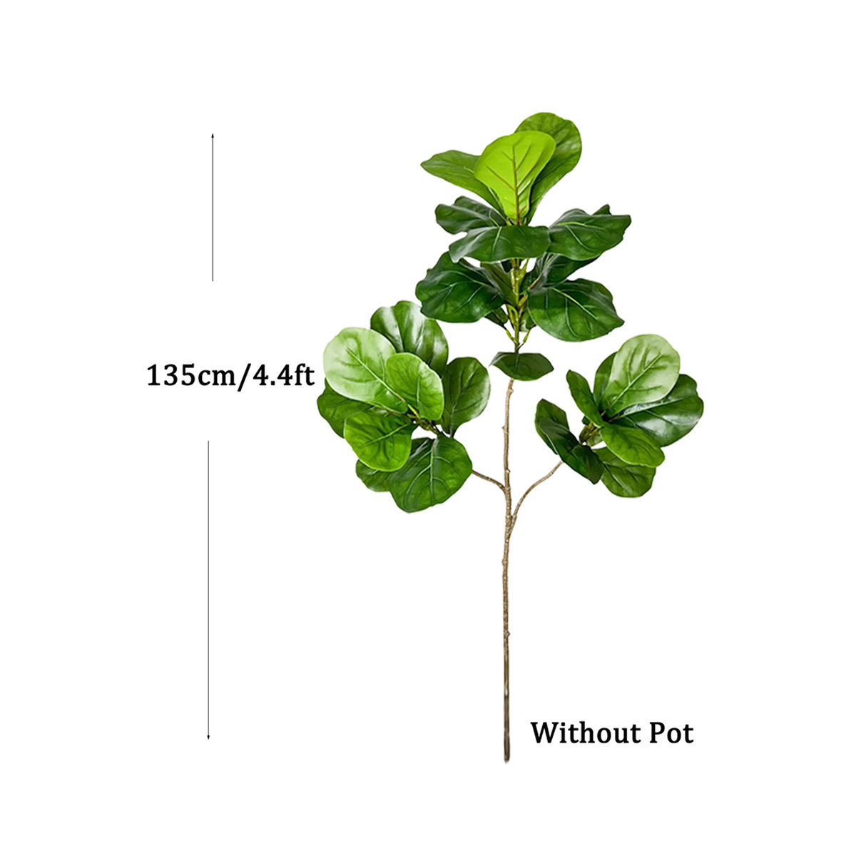 Künstlicher Ficus-Baum Kmitang in Grün, künstliche Gummipflanze aus Kunststoff für Innen- und Außendekoration, Höhe: 70 cm bis 135 cm - Bild 4