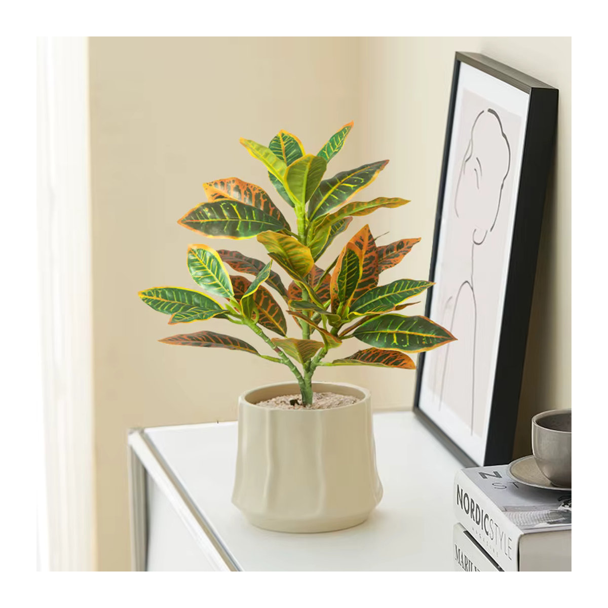 Künstlicher Ficus-Baum von Kmitang, tropischer Banyan-Baum aus Kunststoff in Grün, Höhe: 24–41 cm - Bild 2