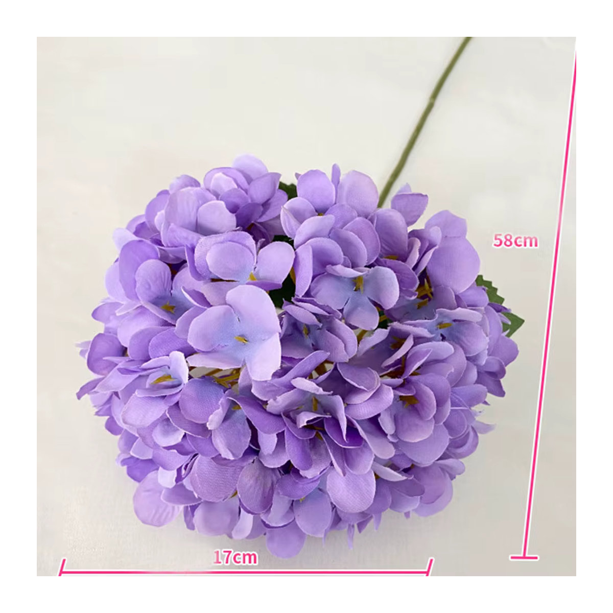 Künstlicher Hortensienstrauß von Uflower in Mehrfarbig, Textilblumen für Hochzeit und Wohnzimmer Dekoration, Höhe: 58 cm - Bild 2