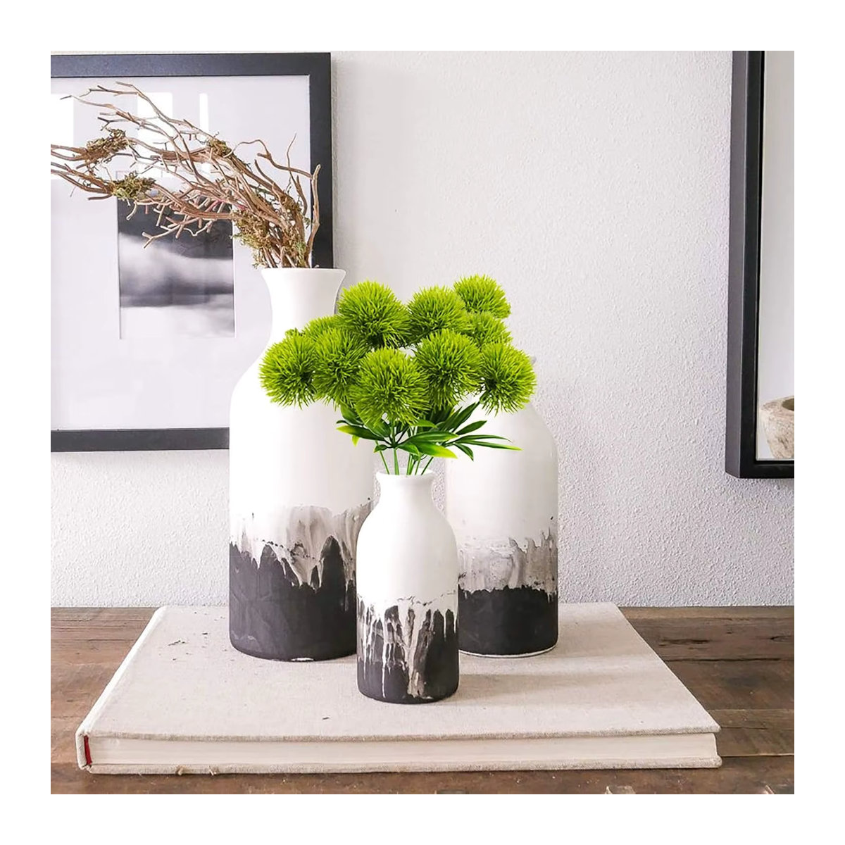 Künstlicher Löwenzahn Blumenstrauß in Grün für Garten, Hochzeit und Wohnzimmer Dekoration, 3 oder 7 Stück - Bild 3