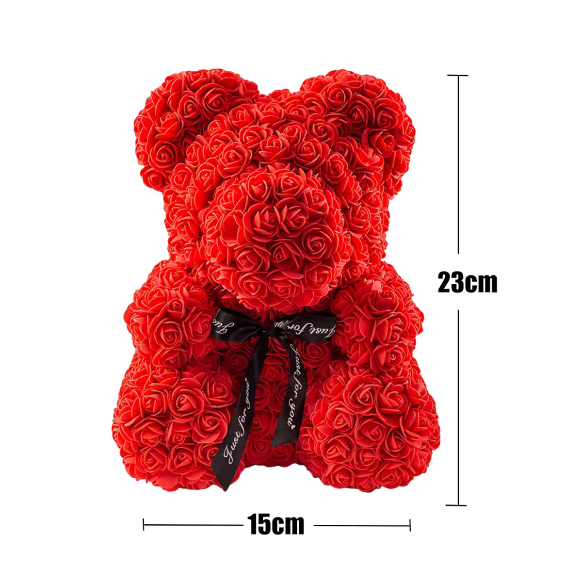 Künstlicher Rosenbär mit Box-Lichtern in Rot und Rose Pink als Geschenk für Frauen und Freundinnen - Bild 5