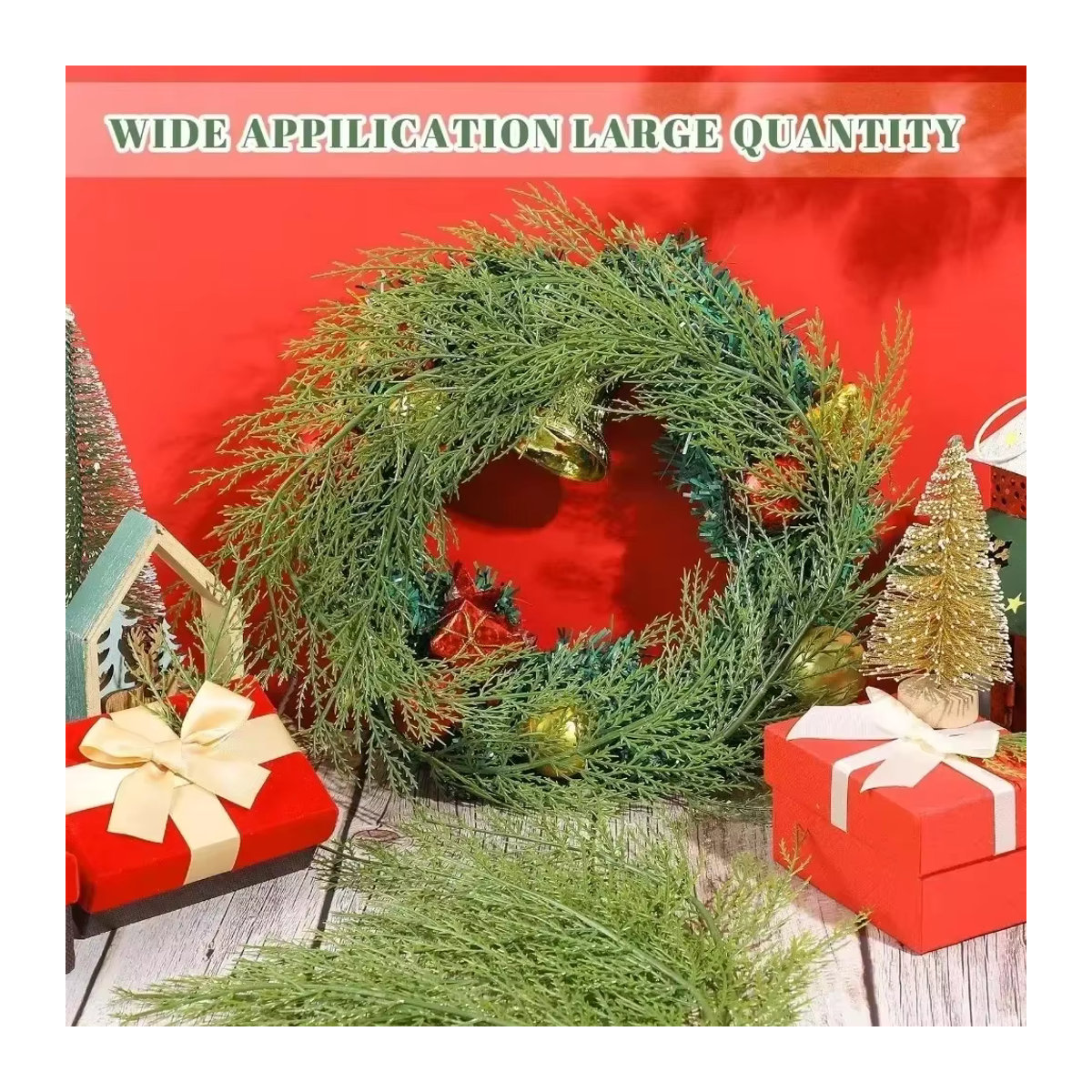 Künstlicher Zeder und Kiefer Zweig aus Kunststoff in Grün für deine Weihnachtsdekoration und DIY-Projekte - Bild 2