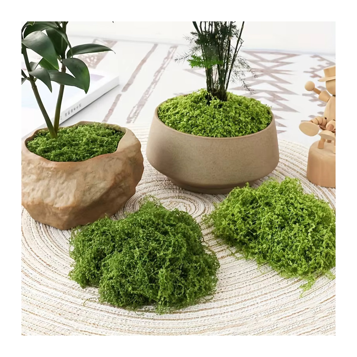 Künstliches Moos in Grün für Garten und Indoor Dekoration als Mini Landschaft und Bonsai Gestaltung - Bild 1
