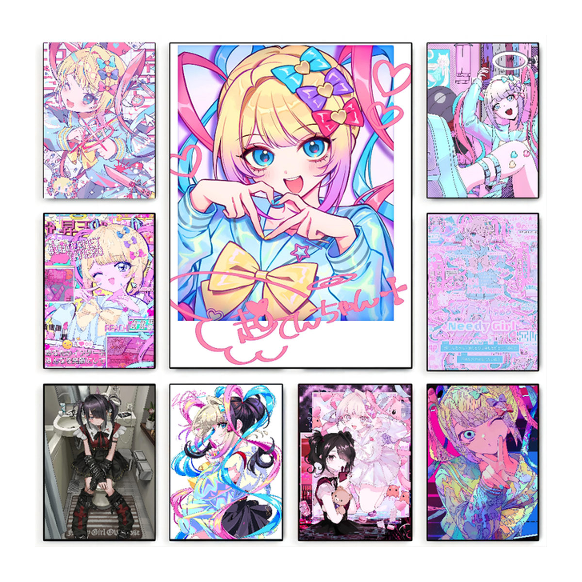 Kunstposter Bedürftige Mädchen als Wanddekoration aus Papier in Multicolor - Bild 1