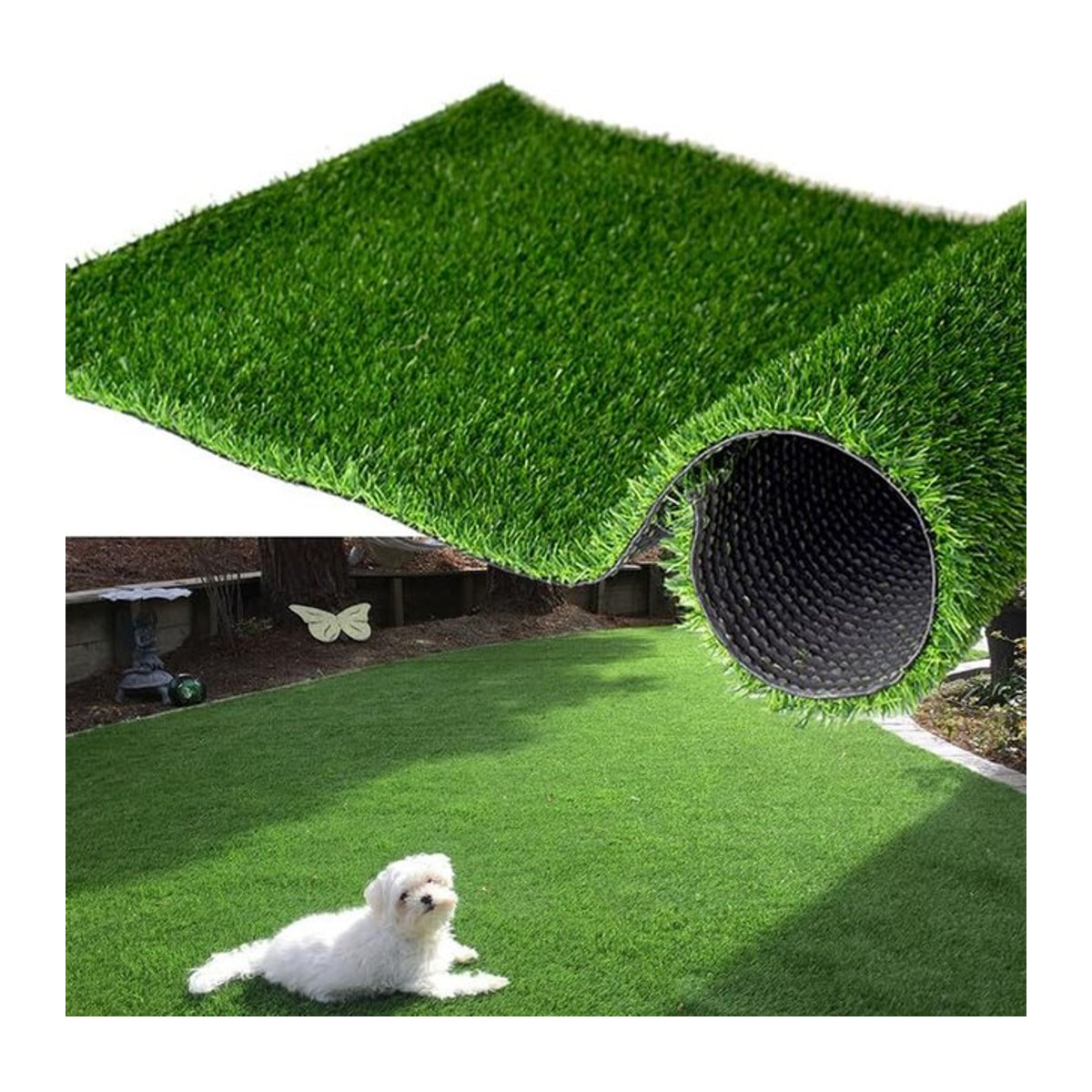 Kunstrasen-Teppich als dicker Outdoor-Teppich für Garten, Balkon und Hunde B/T: 60 x 40 cm - Bild 1