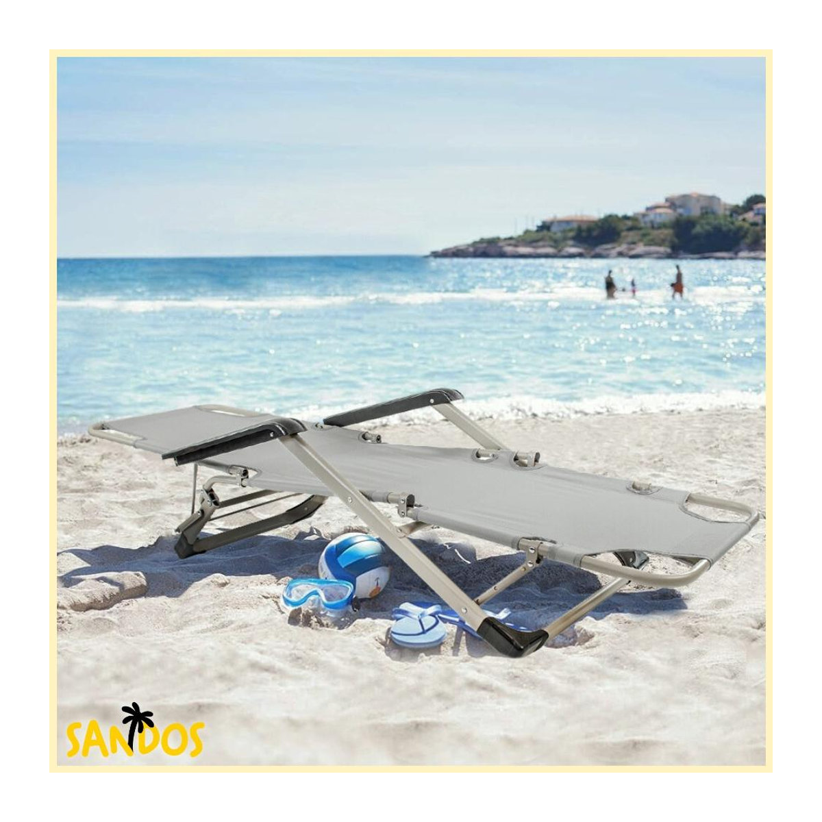 KUSENO Sonnenliege Faltbare Garten-Strandliege mit Kissen im Zero-Gravity-Design - Bild 3