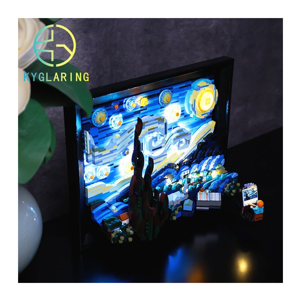 Kyglaring LED-Beleuchtungsset für Vincent Van Gogh Die Sternennacht 21333, Blau, DIY-Spielzeug aus Kunststoff - Bild 1