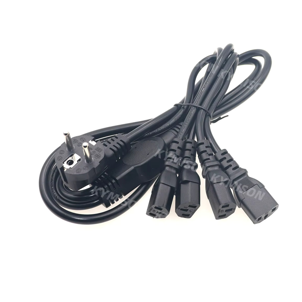 KYMISON EU Schuko CEE7/7 auf 2x IEC C13 Weiblich Y-Splitter Netzkabel, Schwarz, 150 cm - Bild 5