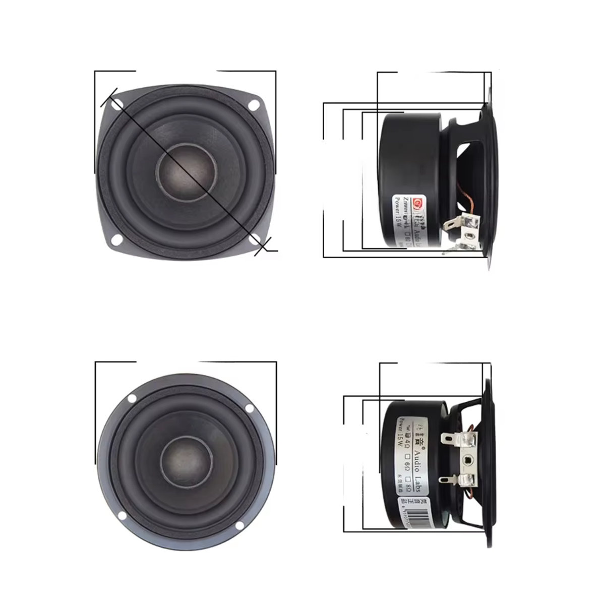 KYYSLB 3 Zoll Full-range-Lautsprecher 5-45W 4-8 Ohm HIFI Lautsprecher in Schwarz - Bild 7
