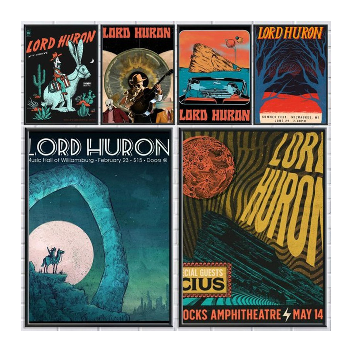 L-Lord H-Huron Band-Poster-Aufkleber in Schwarz und Mehrfarbig, modernes HD-Gemälde als selbstklebende Wanddekoration für dein Zuhause, Rechteckig, B: 20 cm, H: 15 cm, T: 15 cm - Bild 1