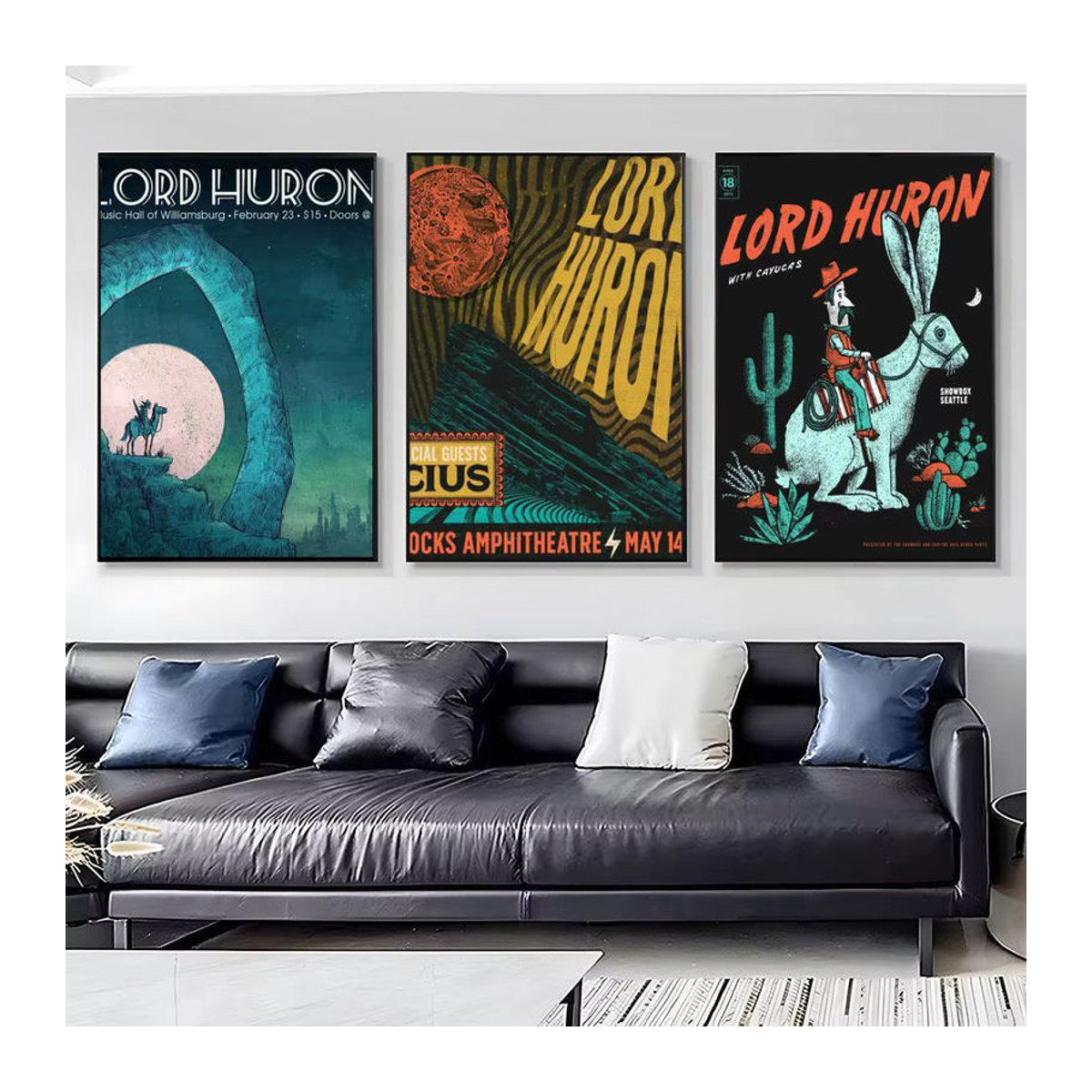 L-Lord H-Huron Band-Poster-Aufkleber in Schwarz und Mehrfarbig, modernes HD-Gemälde als selbstklebende Wanddekoration für dein Zuhause, Rechteckig, B: 20 cm, H: 15 cm, T: 15 cm - Bild 3