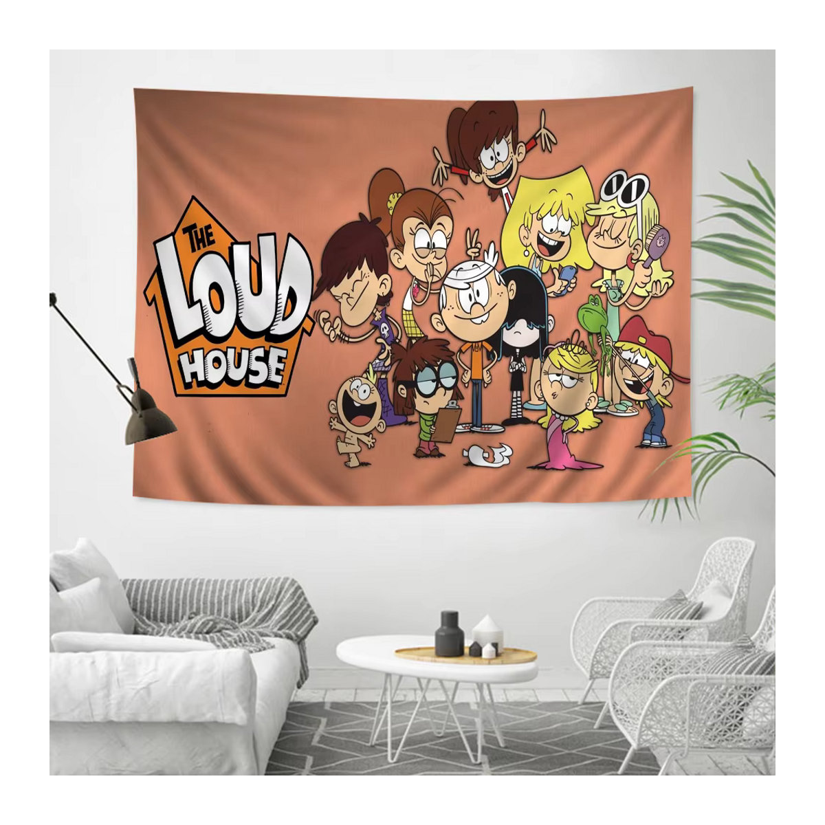 L-Loud H-House Happy Birthday Party Hintergrund aus Polyester für Kinder und Babypartys, mehrfarbig, B/H: 120 x 70 cm - Bild 2