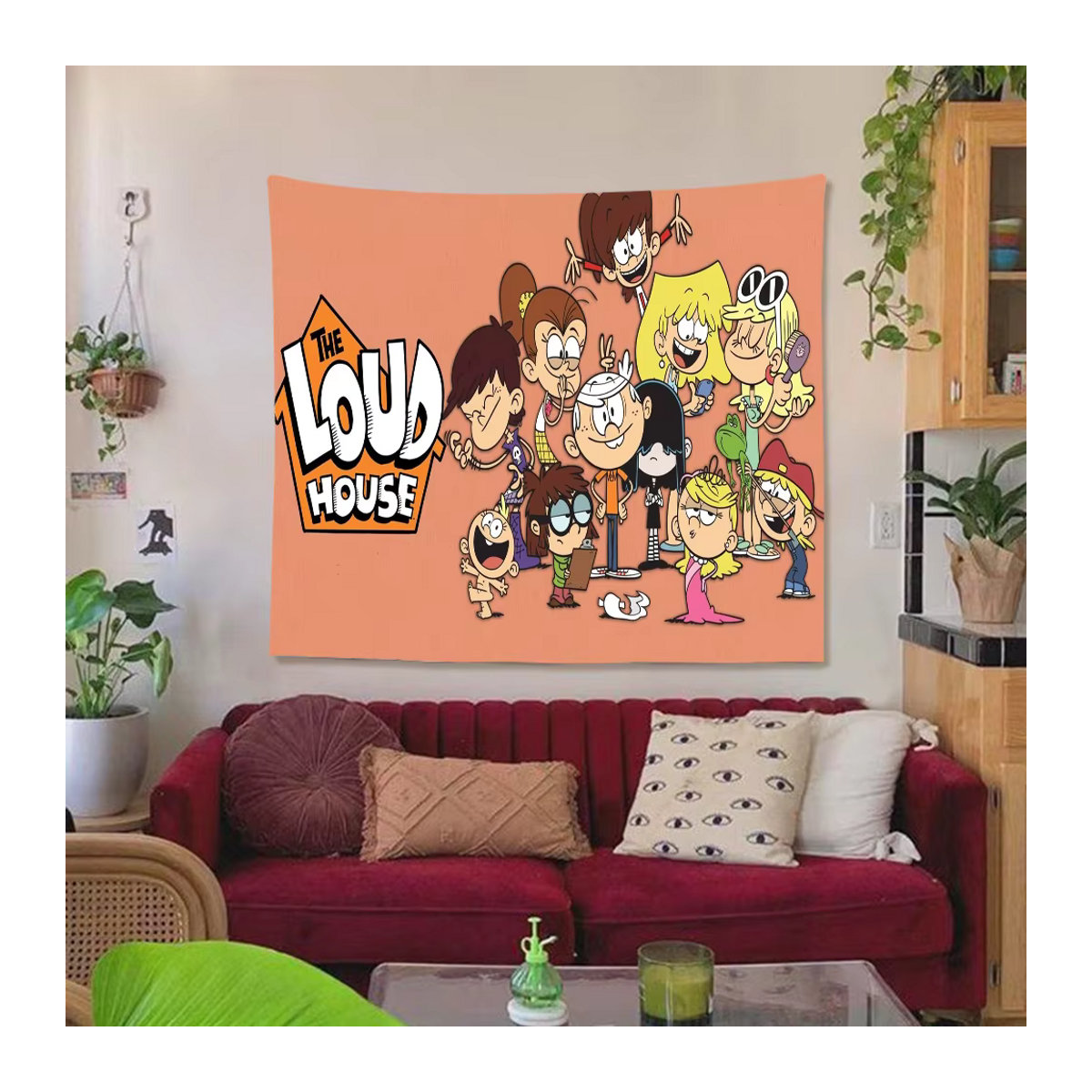 L-Loud H-House Happy Birthday Party Hintergrund aus Polyester für Kinder und Babypartys, mehrfarbig, B/H: 120 x 70 cm - Bild 6