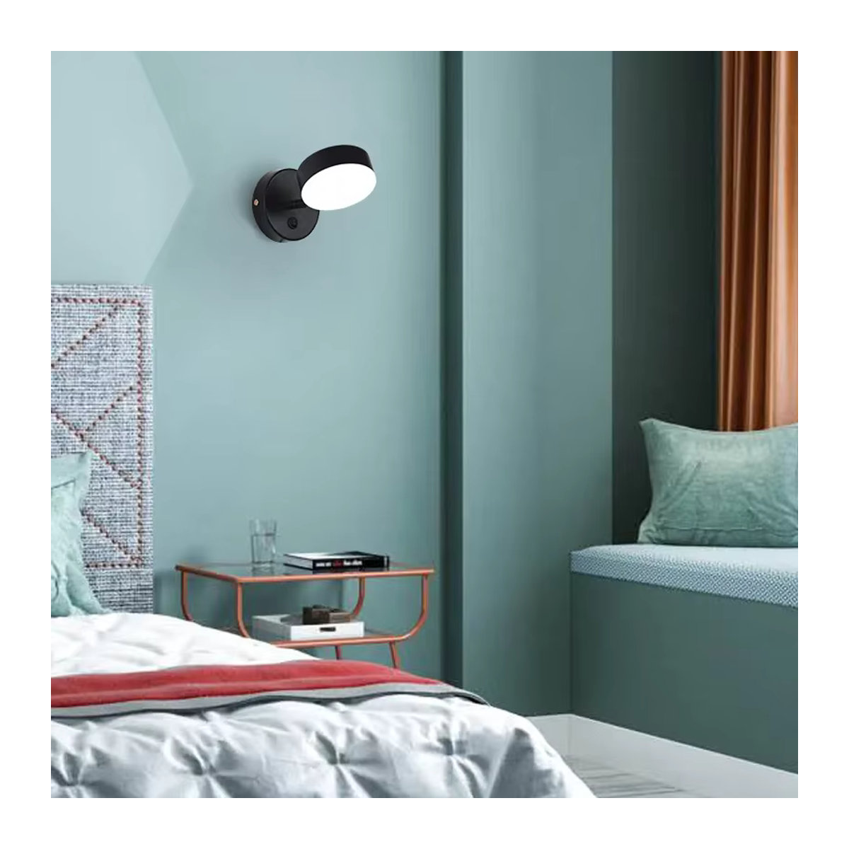 L-MANG LED Wandleuchte im skandinavischen Design Schwarz für Schlafzimmer und Flur - Bild 2