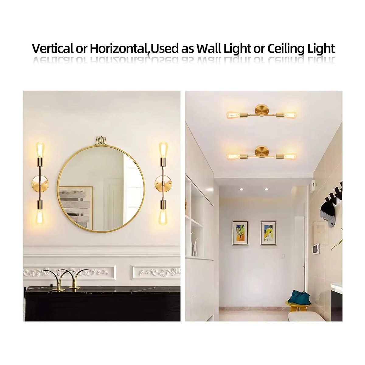 L-MANG Moderne 2-Kopf-Wandlampe in Schwarz für Wohnzimmer und Flur - Bild 2