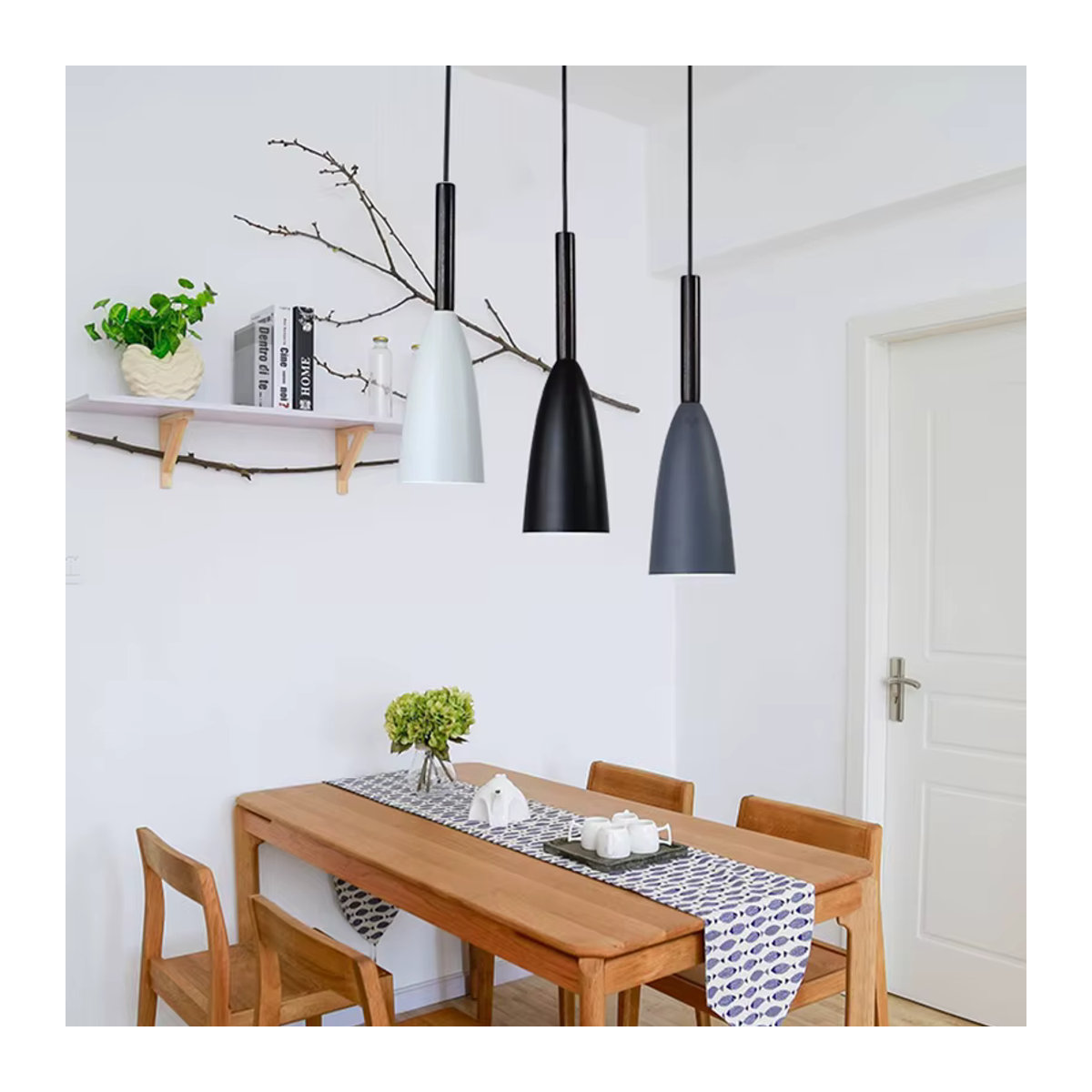L-MANG Pendelleuchte im modernen skandinavischen Design, minimalistische Hängelampe für Küche, Esszimmer oder Schlafzimmer, mehrfarbig, E27 Fassung - Bild 4