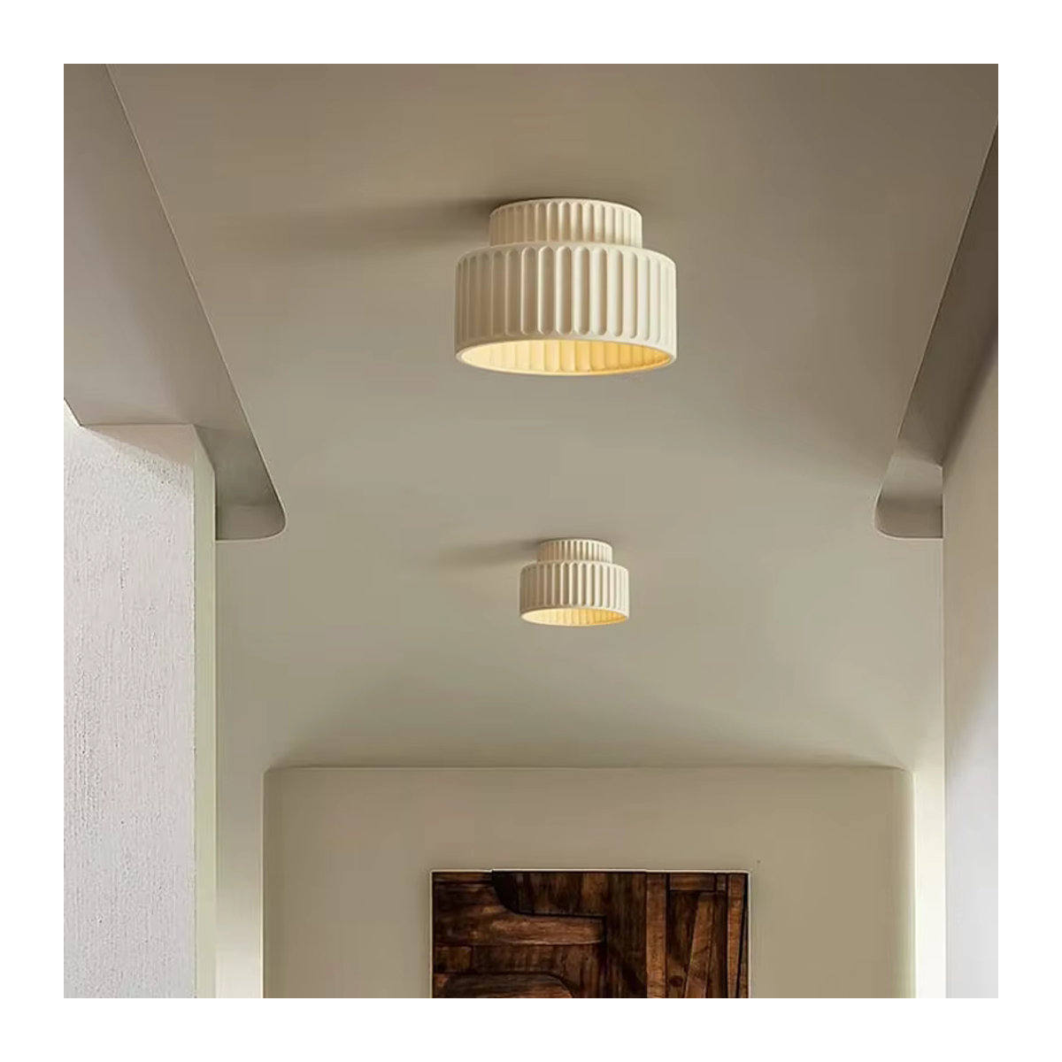 L-MANG Skandinavische LED Deckenlampe aus Kunstharz in Weiß für Wohnzimmer, Schlafzimmer und Flur - Bild 2