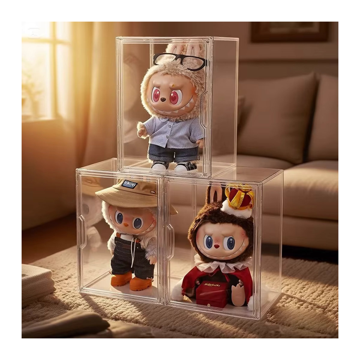 Labubu Display Box Transparent Aufbewahrungsschrank aus Kunststoff für Blind Box Sommerpuppen - Bild 5