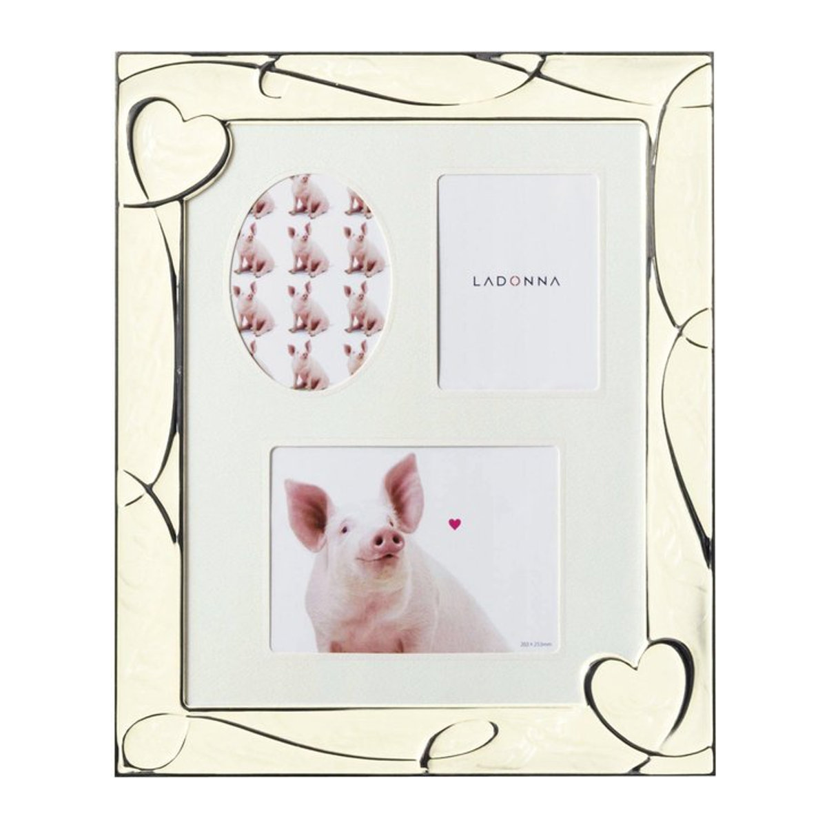 LADONNA Living Fotorahmen Weiß mit 6-fach Collage und 3 Fenstern, B/H: 30,2 x 25,1 cm, Tiefe: 6,0 cm - Bild 1