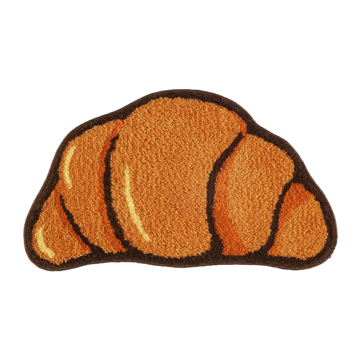 Lakea Croissant Teppich in Braun und Orange, flauschiger Bodenmatten-Dekor für Wohnzimmer und Bad, rutschfest und warm - Bild 5