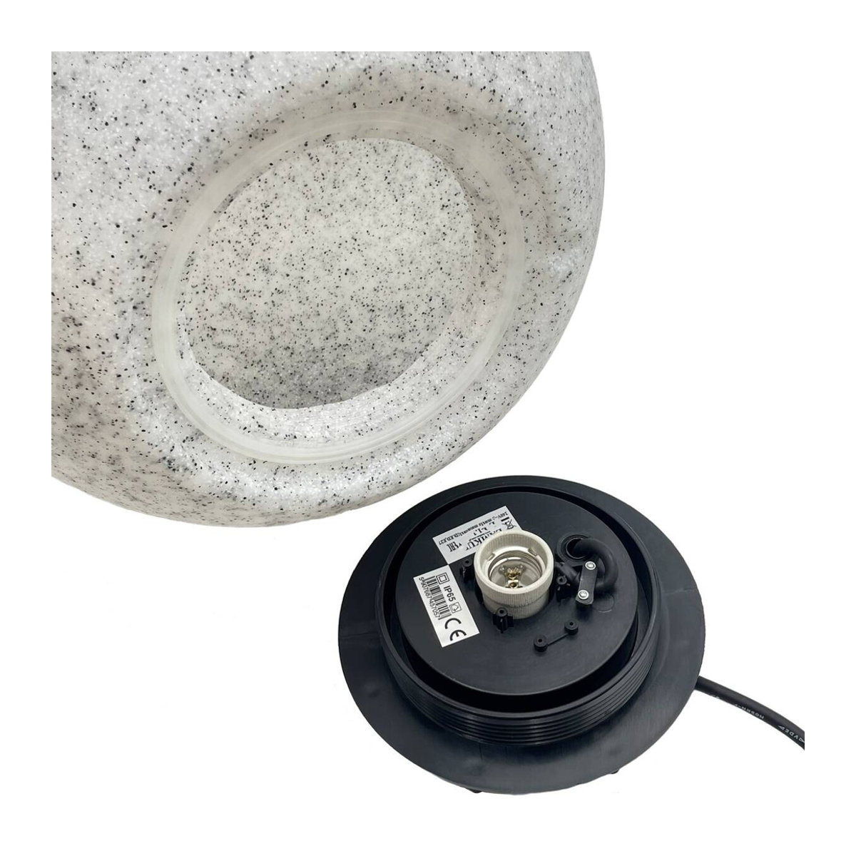Lamkur Außenleuchte in Steinoptik Schwarz B/H: 40 x 40 cm mit E27 Fassung und IP44 Schutzart - Bild 2