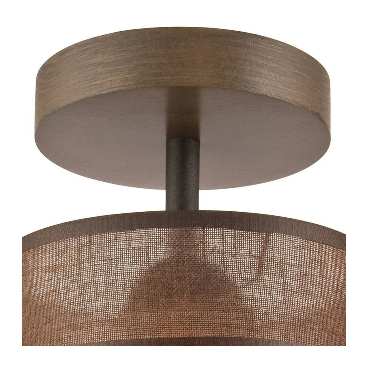 Lamkur Deckenleuchte Andrea in Natur aus Stahl, Holz und Stoff mit E27 Fassung, H x B: 25 x 16 cm - Bild 2