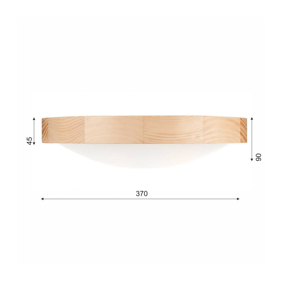 Lamkur Deckenleuchte Anello aus Kiefer und Glas in Natur, Skandinavisches Design, E27, 2 Fassungen, H x B: 37 x 8 cm - Bild 1