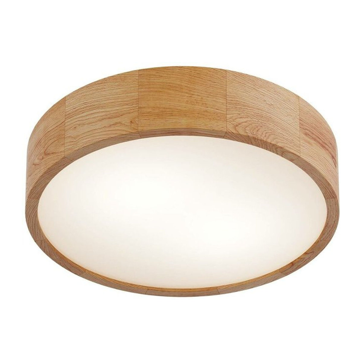Lamkur Deckenleuchte Eveline in Eiche Natur und Glas mit 2x E27, H x B: 8 x 37 cm - Bild 3