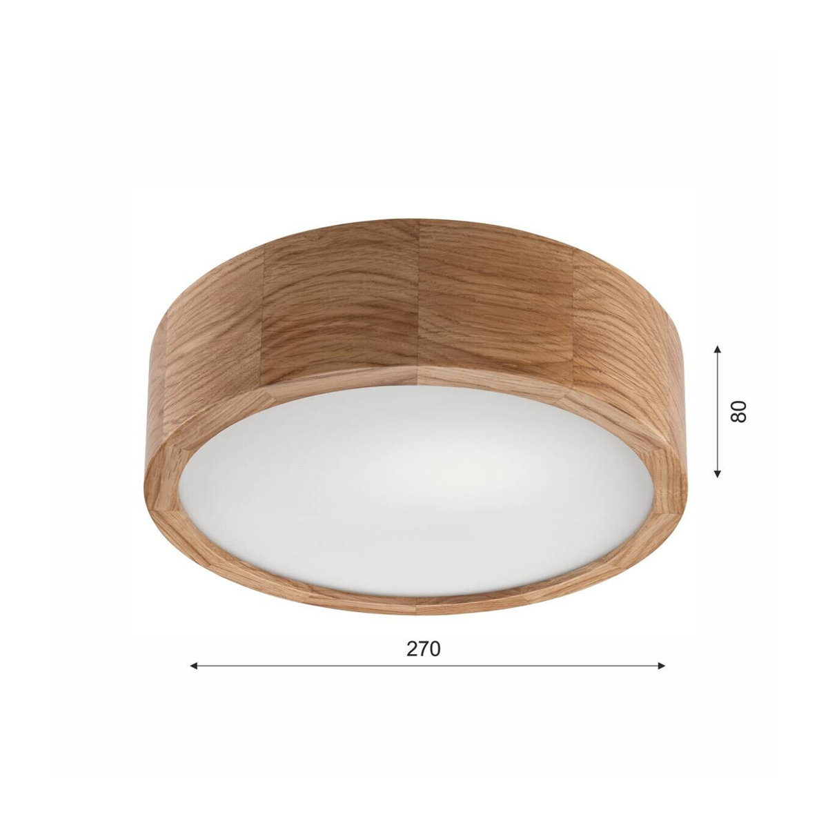 Lamkur Deckenleuchte Eveline in Eiche Natur und Glas mit E27 Fassung, H: 27 cm, B: 8 cm - Bild 2