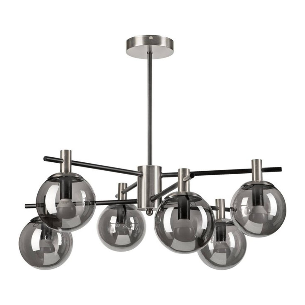 Lamkur Deckenleuchte Lilou Modern in Chrom aus Stahl und Glas, E14, B/H/T: 54 x 53 x 54 cm - Bild 1