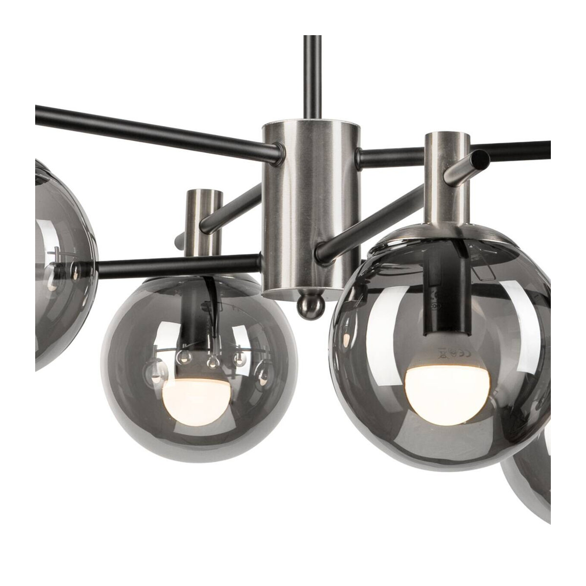 Lamkur Deckenleuchte Lilou Modern in Chrom aus Stahl und Glas, E14, B/H/T: 54 x 53 x 54 cm - Bild 2