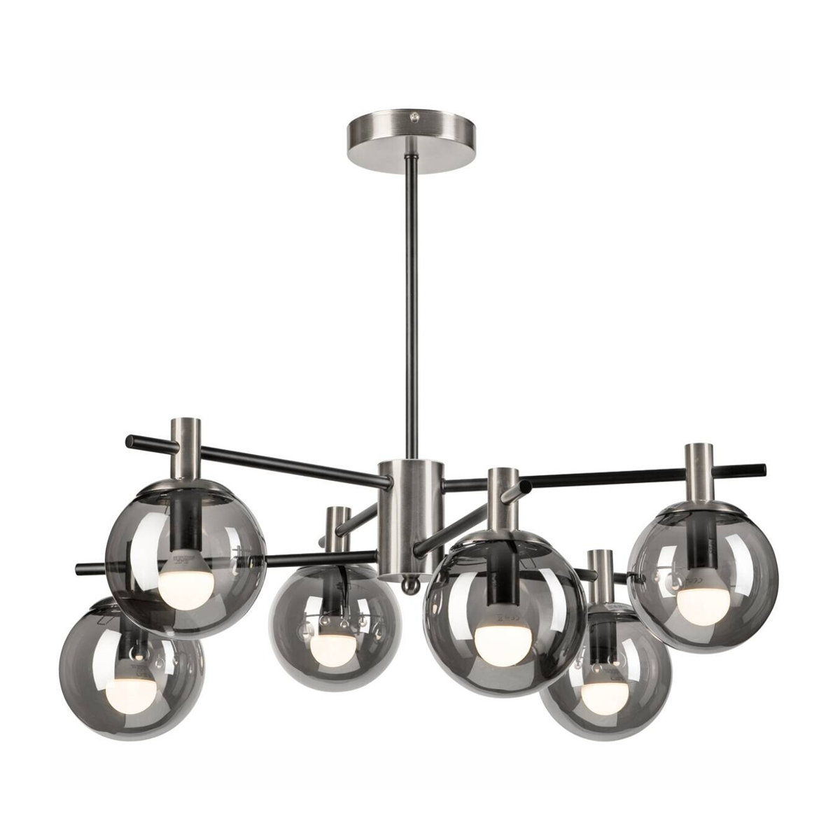 Lamkur Deckenleuchte Lilou Modern in Chrom aus Stahl und Glas, E14, B/H/T: 54 x 53 x 54 cm - Bild 3
