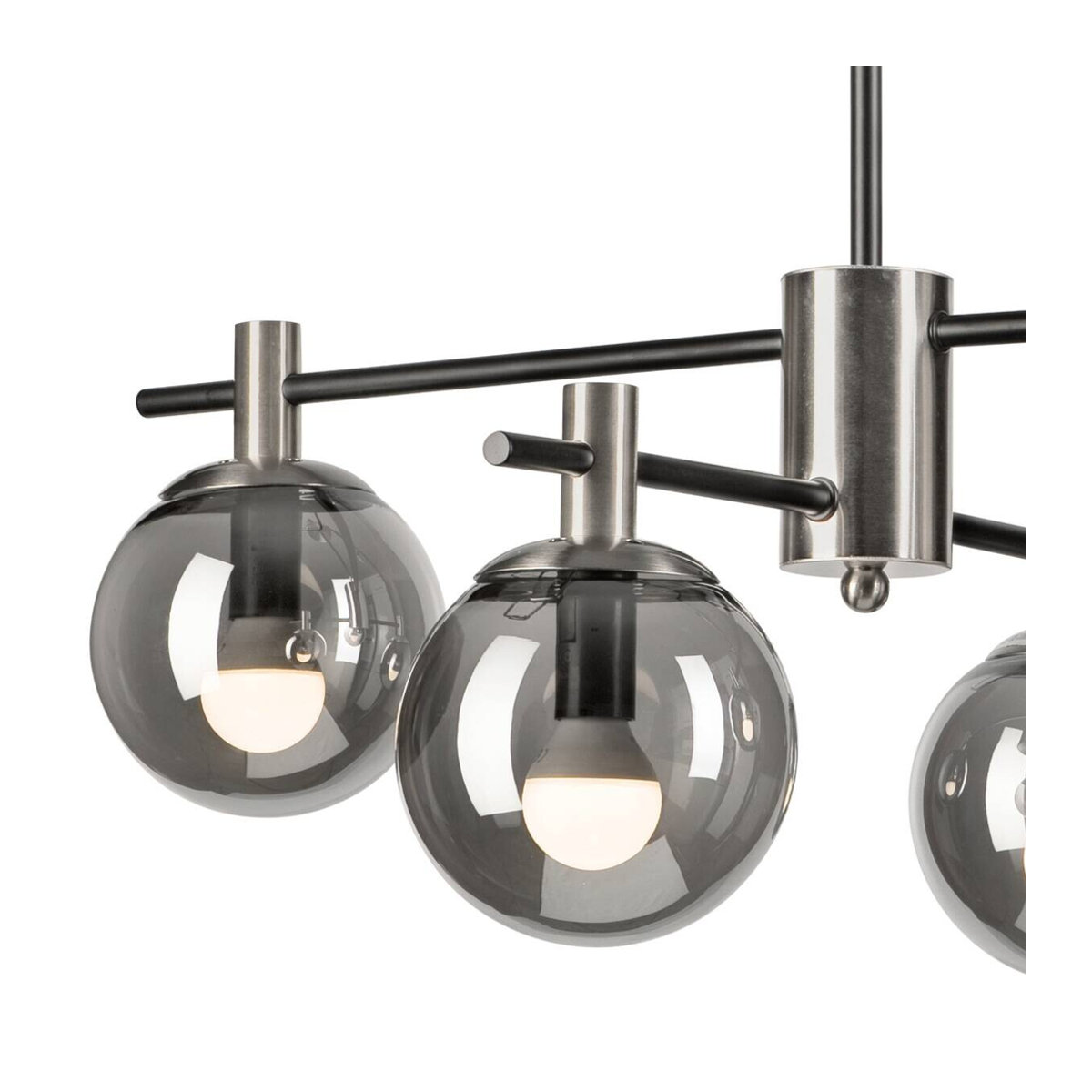 Lamkur Deckenleuchte Lilou Modern in Chrom aus Stahl und Glas mit 4 E14 Fassungen, B/H/T: 61 x 53 x 61 cm - Bild 2