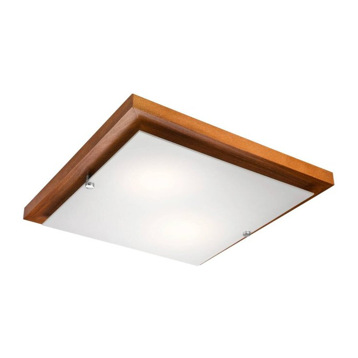 Lamkur Deckenleuchte Pedro im Landhausstil aus Holz und Glas in Braun mit 2 E27 Fassungen, H x B: 35 x 6,5 cm - Bild 1