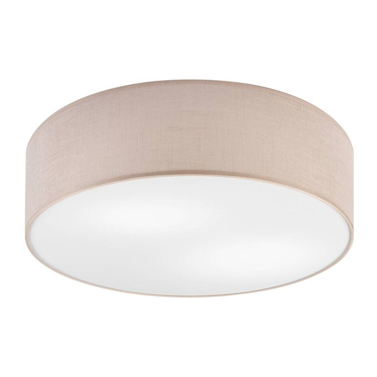 Lamkur Deckenleuchte Vivian beige Modern Deckenlampe aus Textil mit 2 E27 Fassungen H: 13 cm, B: 45 cm - Bild 1