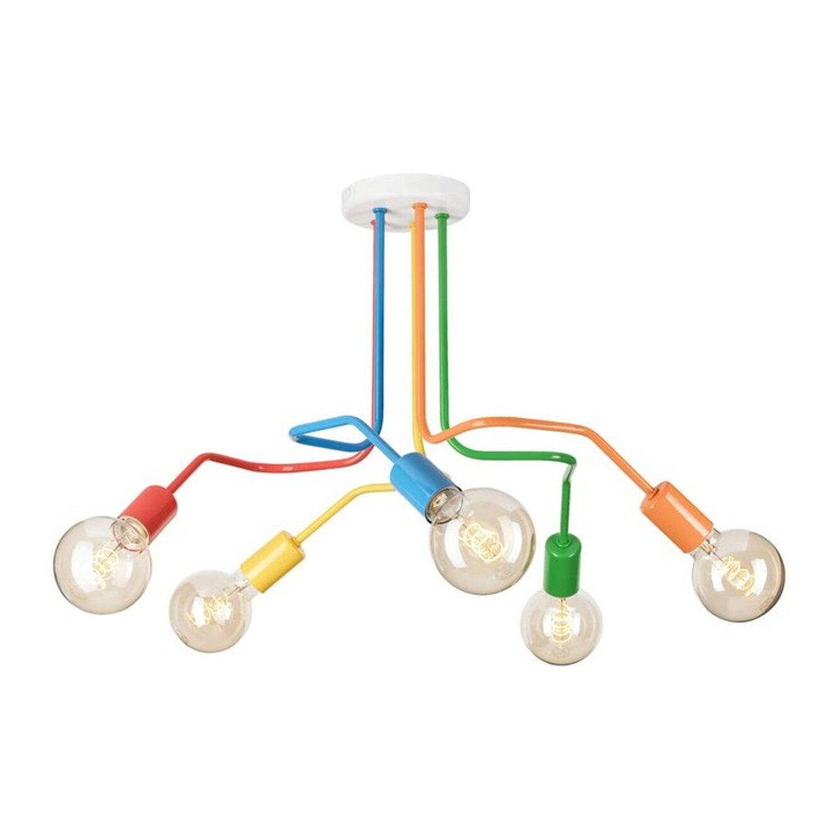 Lamkur Hängeleuchte Domino Pendelleuchte aus Stahl in Bunt, E27, 5 Brennstellen, B/H/T: 59 x 40 x 59 cm - Bild 1