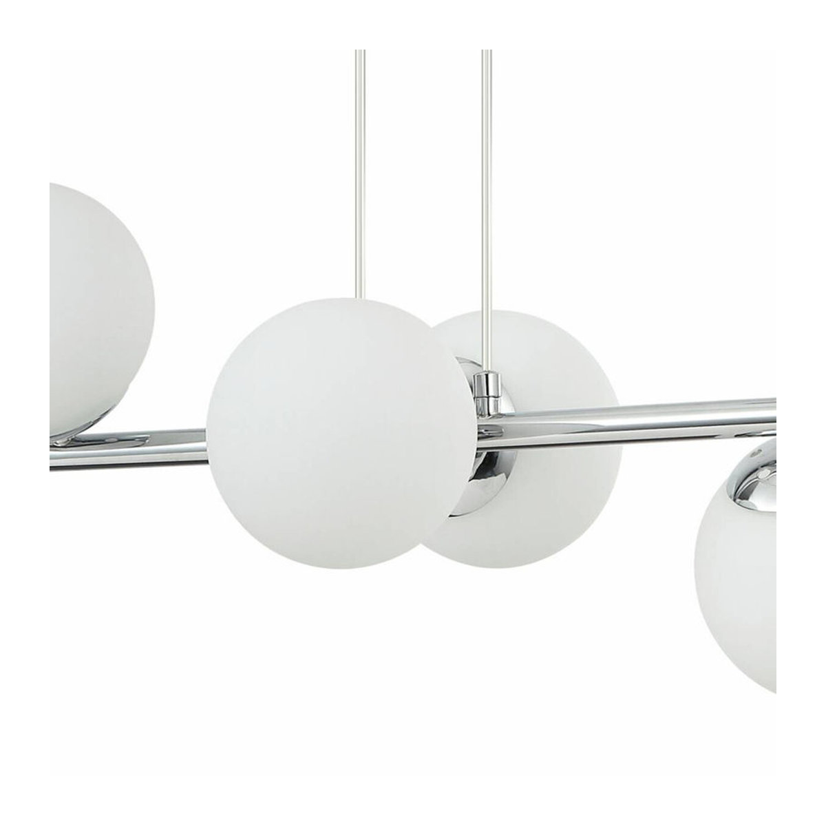 Lamkur Pendelleuchte Maddie Modern in Chrom aus Stahl und Glas mit 5 E14 Fassungen, B/H/L: 111 x 40 x 96 cm - Bild 2
