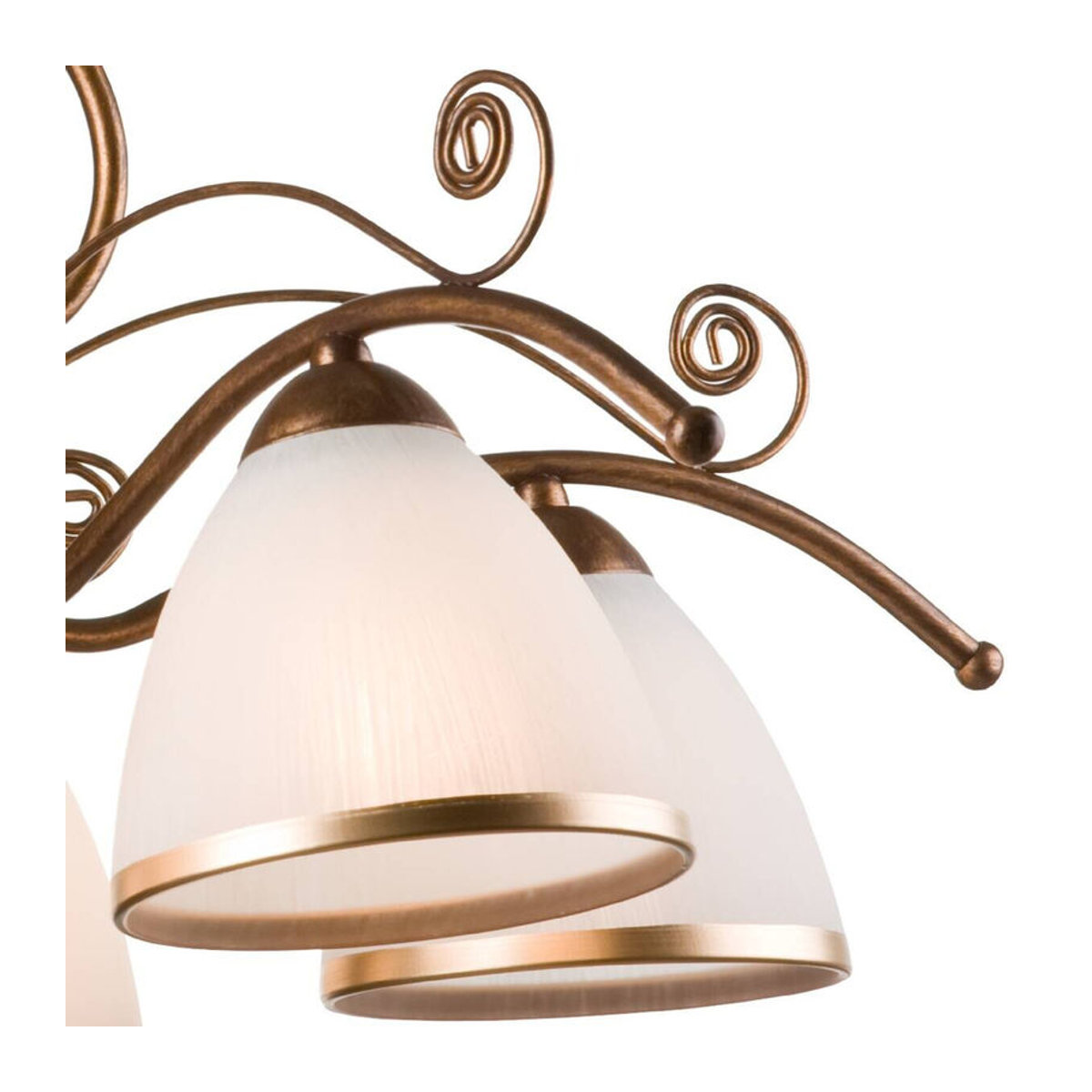 Lamkur Pendelleuchte Retro II in Braun aus Stahl und Glas mit 5 E27 Fassungen, H x B: 73 x 49 cm - Bild 2
