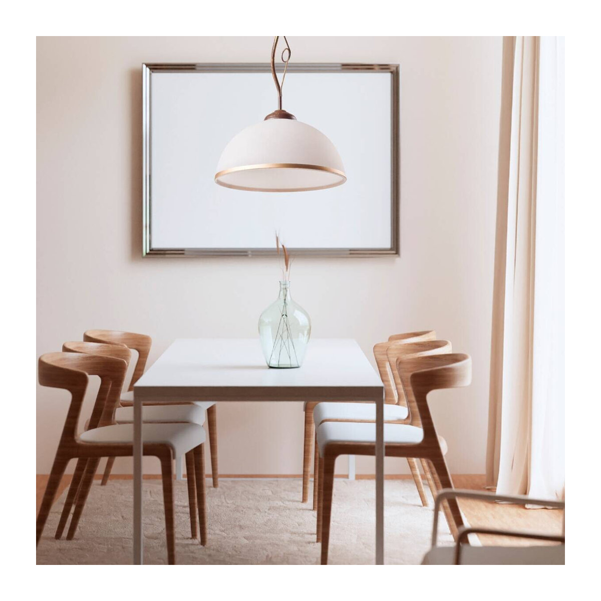 Lamkur Pendelleuchte Retro II in Braun aus Stahl und Glas mit E27 Fassung, Höhe: 45 cm, Durchmesser: 30 cm - Bild 3