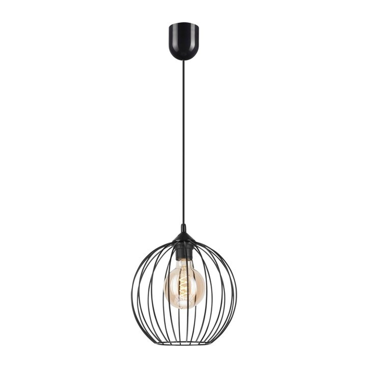 Lamkur Pendelleuchte Zoya in Schwarz aus Stahl im Industrial Design mit E27 Fassung, Höhe: 86 cm, Durchmesser: 24 cm - Bild 1