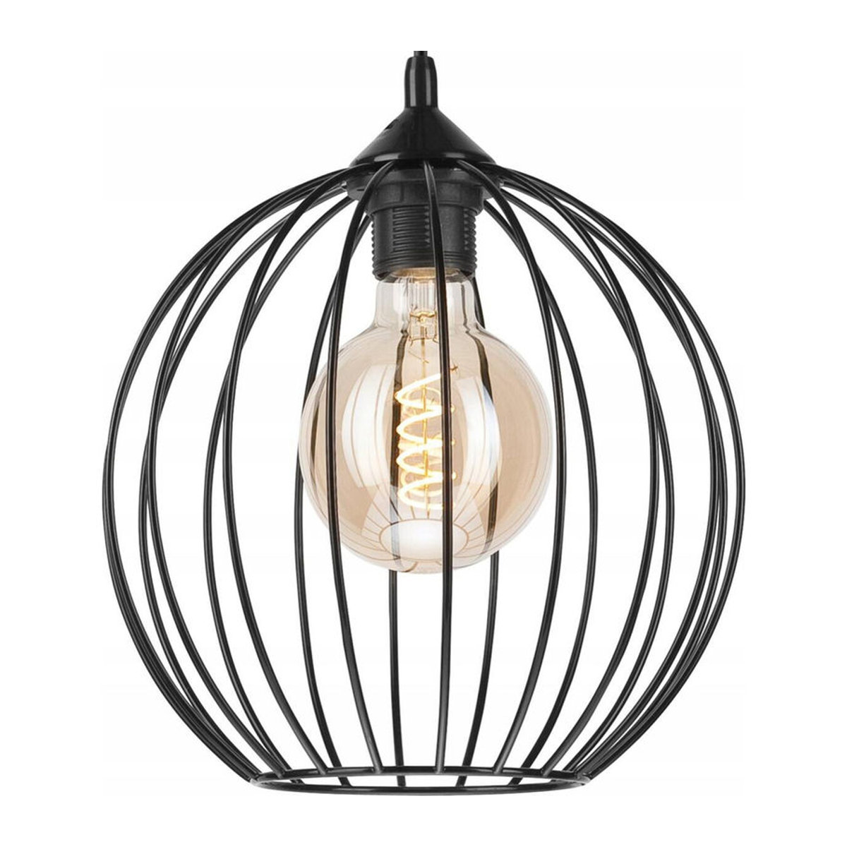 Lamkur Pendelleuchte Zoya in Schwarz aus Stahl im Industrial Design mit E27 Fassung, Höhe: 86 cm, Durchmesser: 24 cm - Bild 2