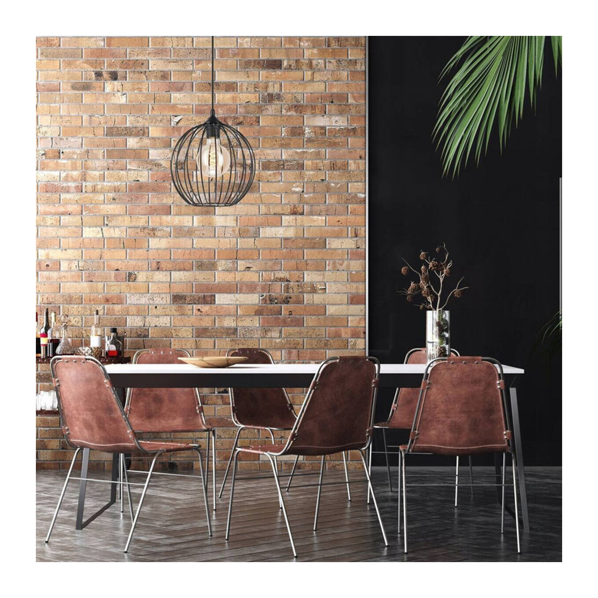 Lamkur Pendelleuchte Zoya in Schwarz aus Stahl im Industrial Design mit E27 Fassung, Höhe: 86 cm, Durchmesser: 24 cm - Bild 3
