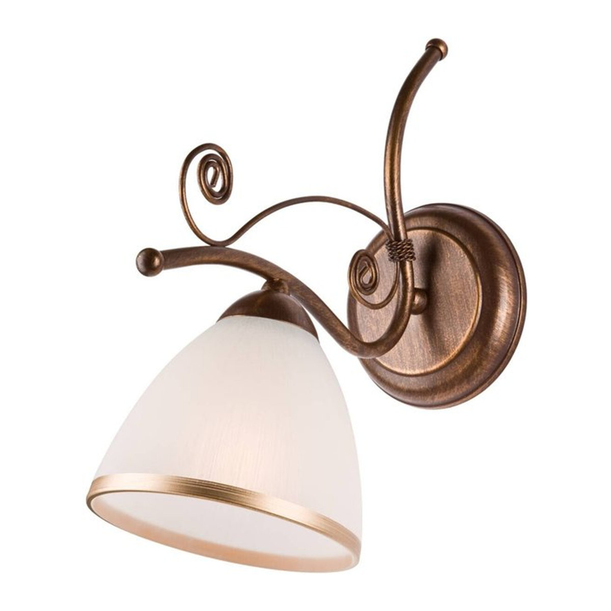 Lamkur Wandleuchte Retro II in Braun aus Glas und Stahl mit E27 Fassung, H: 30 cm, B: 25 cm - Bild 1