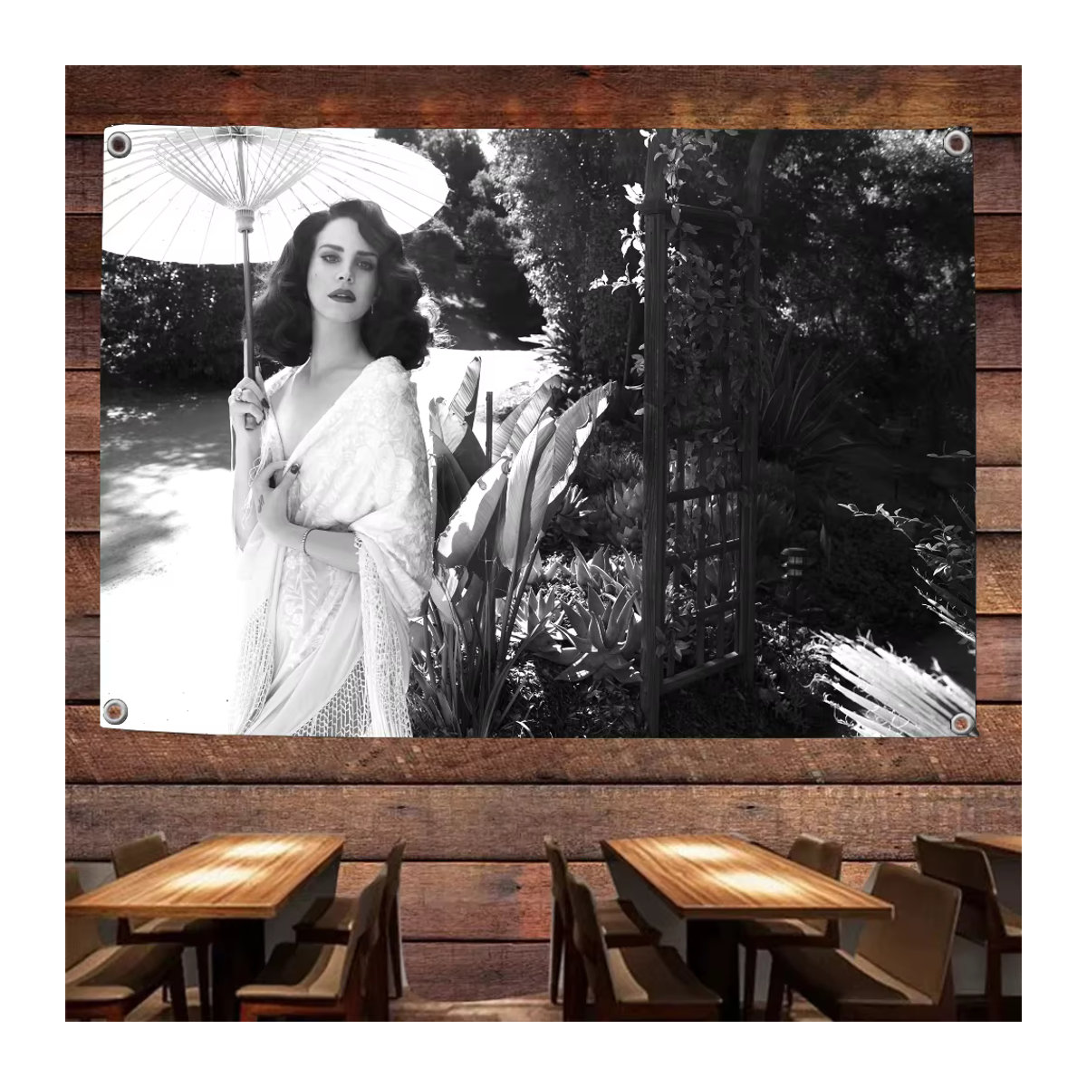 Lana Del Rey Sänger Flagge aus Polyester mit vier Löchern für Outdoor und Raumdekoration - Bild 2