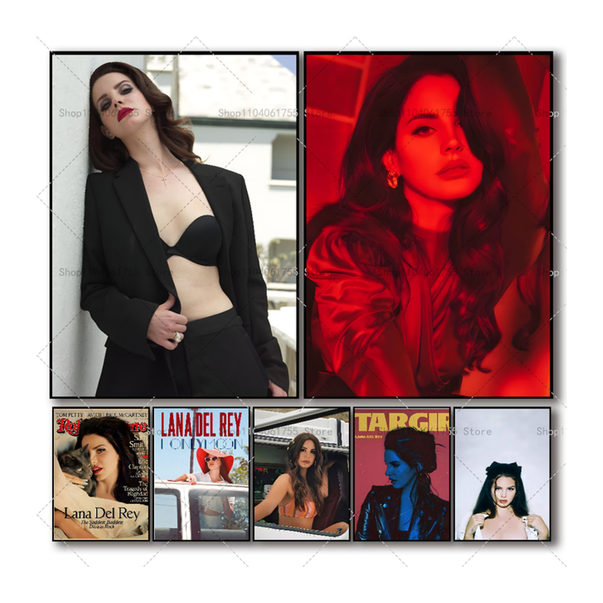 Lana Del Rey Sänger Wandposter Selbstklebender Wasserfester Papier Aufkleber für Zimmer und Bar - Bild 1