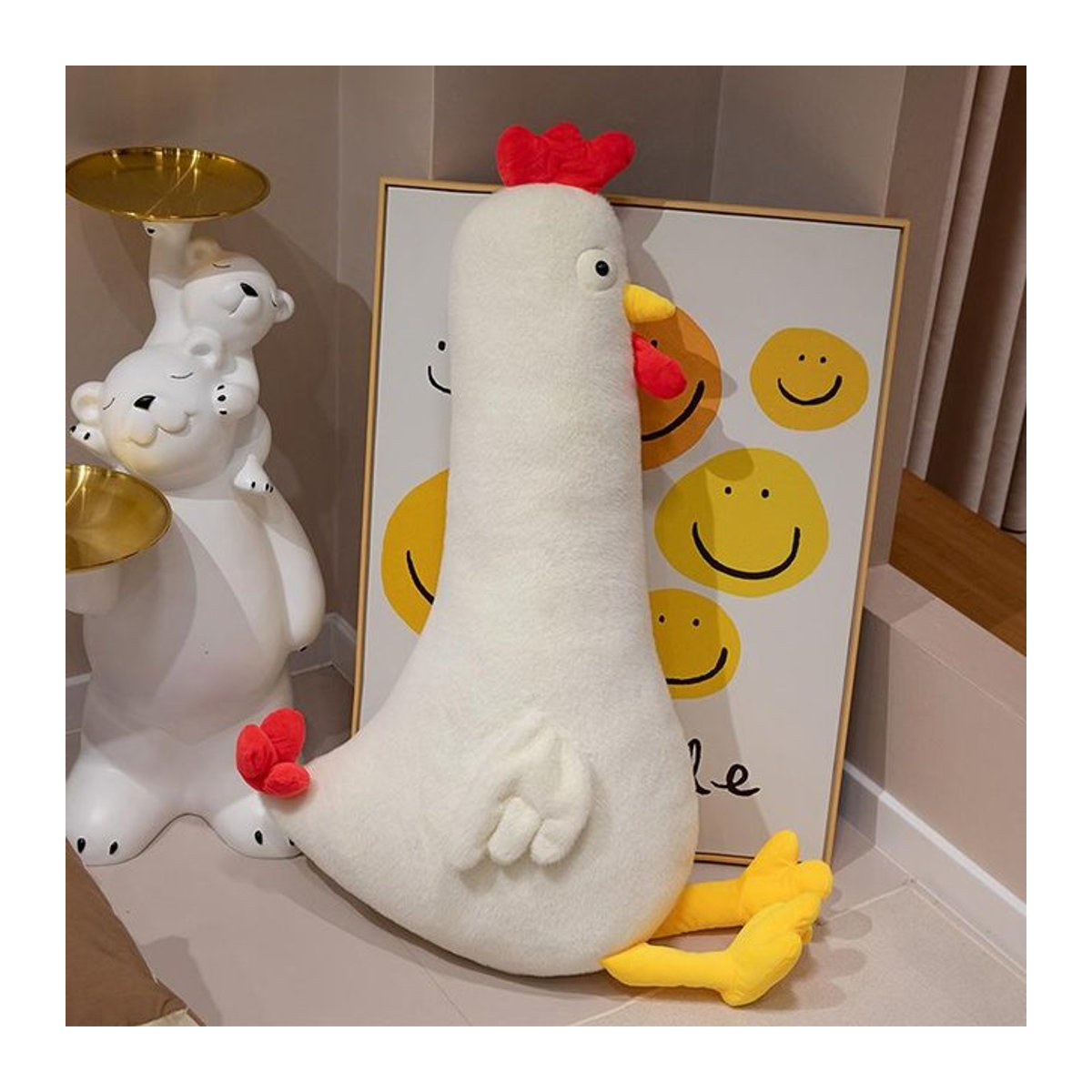 Langes Hähnchen Plüschkissen als weiches Umarmkissen und Heimdekoration, 60 cm - Bild 1